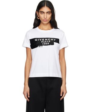 Givenchy ホワイト Tape プリントTシャツ - ブラック