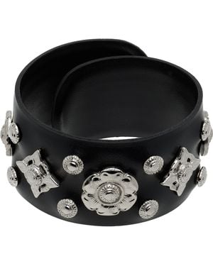 Toga Leather Roll Bangle Bracelet - Black