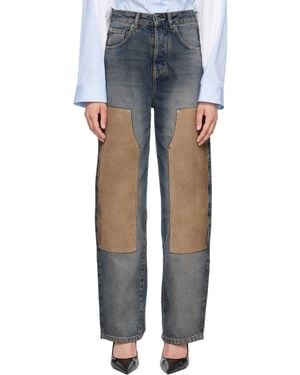 Off-White c/o Virgil Abloh Corduroy Patch Balloon Jeans - Blue