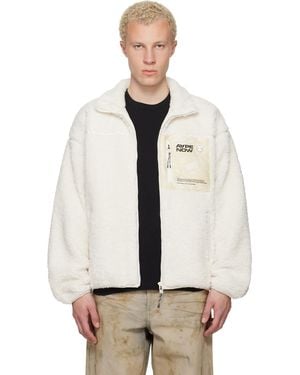 Aape By A Bathing Ape Off- 'Aapenow' Moonface Zip-Up Jumper - White