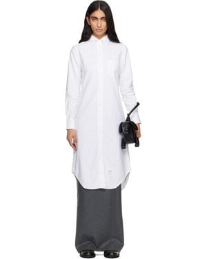 Thom Browne Oxford Grosgrain Placket Shirtdress - Black