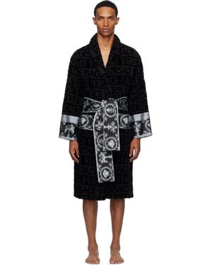 Versace ブラック 'I Heart Baroque' バスローブ