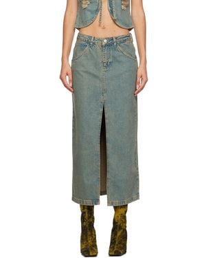 Miaou Blue Rowan Denim Maxi Skirt - Black