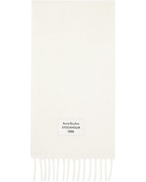 Acne Studios ホワイト フリンジ アルパカ マフラー - ナチュラル