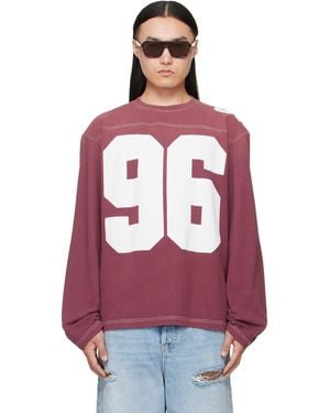 Acne Studios Burgundy Logo Jersey T-Shirt - Red