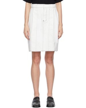 we11done White Tucked Denim Miniskirt