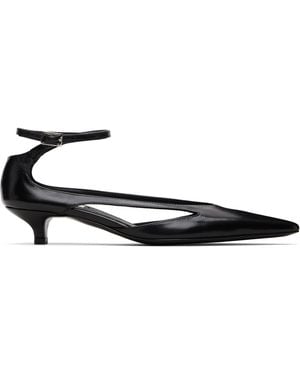 TOTEME Leather Kitten Heels - Black