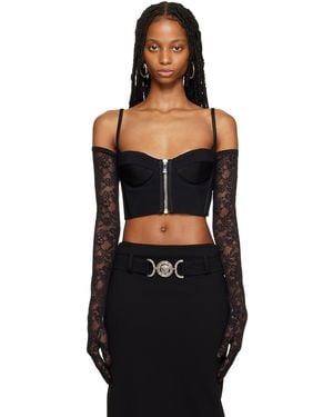 Versace Black Zip Bra