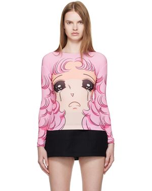 Pushbutton T-Shirt À Manches Longues Rose À Imprimé Crying Girl Exclusif À Ssense