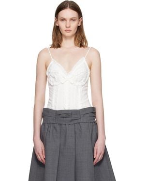 ShuShu/Tong Ruched Bustier Cami Bodysuit - Grey