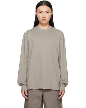 Rick Owens Tower Short Crewneck Ls T-Shirt - Grey