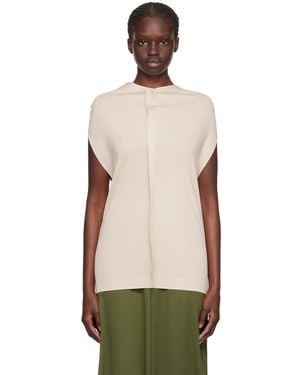 Pleats Please Issey Miyake Beige A-poc Roar Tank Top - Black