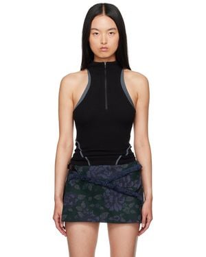 Hyein Seo Ssense Exclusive Half-Zip Racerback Tank Top - Black