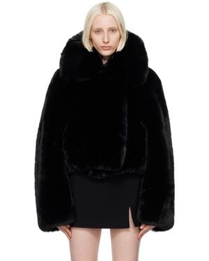 Acne Studios Ofox Fluffy Faux Fur Jacket - Black