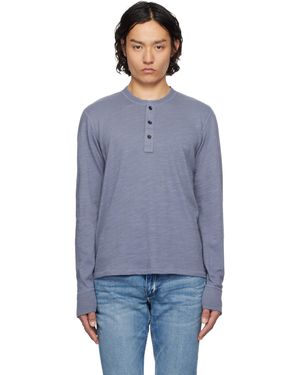 Rag & Bone Henley Flame Bleu