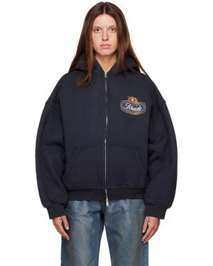 Rhude Safari Crest' Zip-Up Hoodie - Black