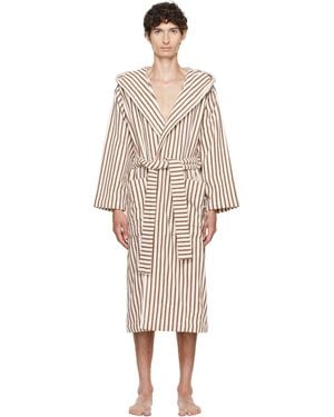 Tekla Off- & Terry Hooded Bathrobe - White