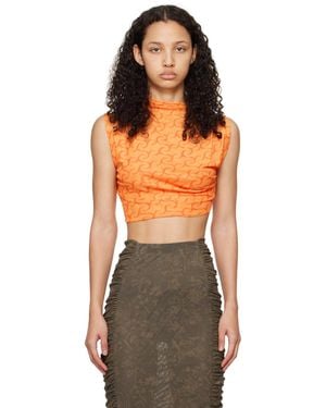 Jade Cropper Asymmetric T-shirt - Orange