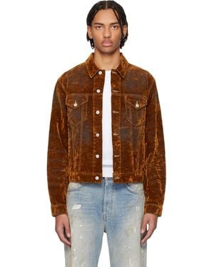 Acne Studios Flocked Denim Jacket - Brown