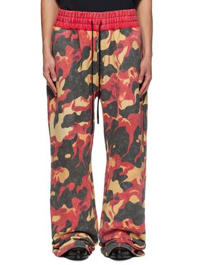 Who Decides War Flame Camo Joggers - Red