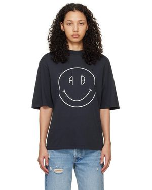 Anine Bing Avi Smiley T-shirt - Black