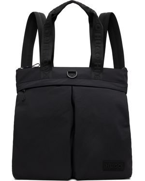 HUGO ブラック 3D Logo Patch トートスタイル バックパック