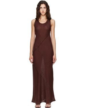 Baserange Robe Longue Lava Brune - Rouge