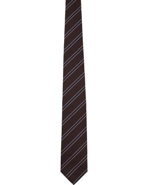 AURALEE Silk Stripe Tie - Black