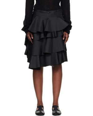 Comme des Garçons Twill Drape Shorts - Black