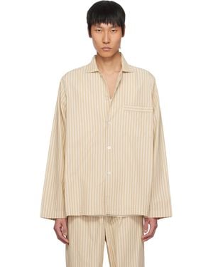 Tekla Chemise De Pyjama À Manches Longues Brun Clair Et En Popeline - Neutre