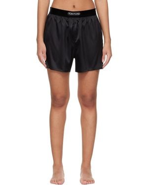 Tom Ford Stretch Silk Satin Boxer Shorts - Black
