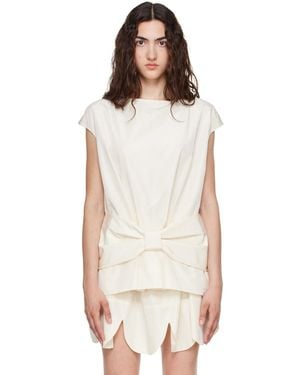 Simone Rocha Chemisier Droit Blanc Cassé À Boucles