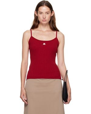 Courreges Reedition Rib Knit Tank Top - Red