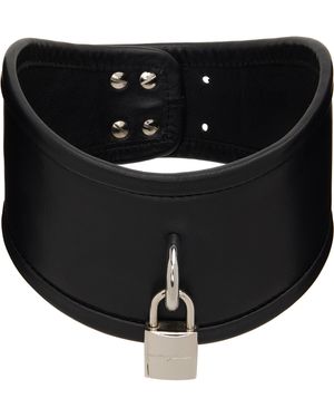 MATIERES FECALES Molinier Leather Collar Choker - Black