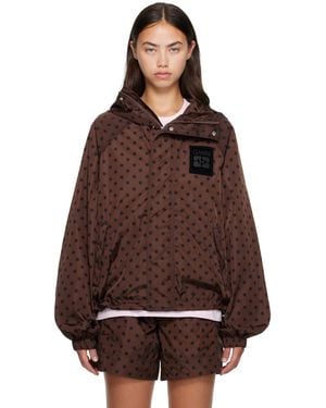 Ganni Printed Nylon Jacket - Brown