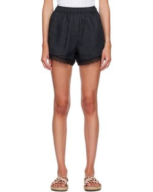 Ganni Linen Shorts - Blue