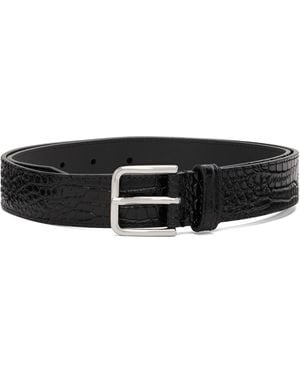 Frankie Shop Toni Croc Patent Leather Belt - Black
