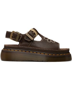 Dr. Martens Dunnet Flower Full Grain Leather Sandals - Black