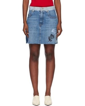 Marni Stone Washed Patches Denim Miniskirt - Blue