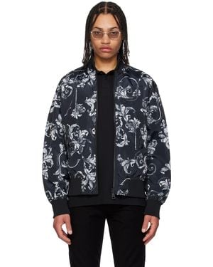 Versace Jeans Couture ブラック バロッコ リバーシブル ボンバージャケット