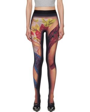 Marine Serre Recycled Draped Statue Jersey Leggings - Black