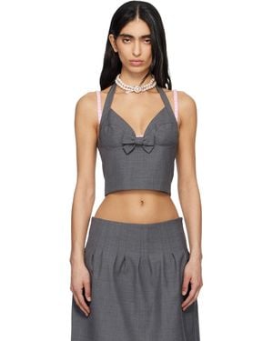 ShuShu/Tong Halter Bow Tie Cami Top - Black