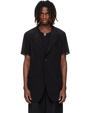 Yohji Yamamoto Short Sleeve Blazer - Black