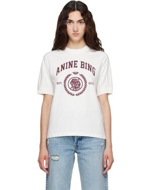 Anine Bing Jaylin Collegiate T-Shrit - White