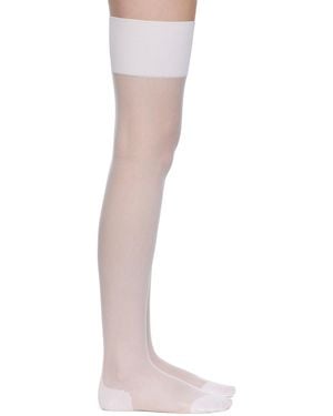 Agent Provocateur Chaussettes De Style Bas Amber Blanches - Noir