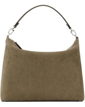 TOTEME Taupe Medium Bevel Cord-Suede Bag - Grey