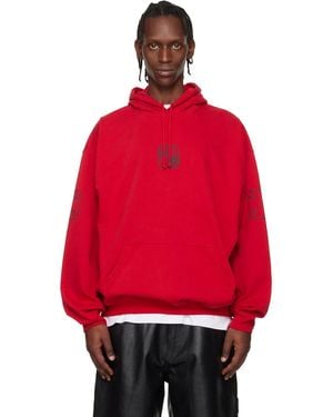 Vetements Tripple Biker Cross Logo Hoodie - Red
