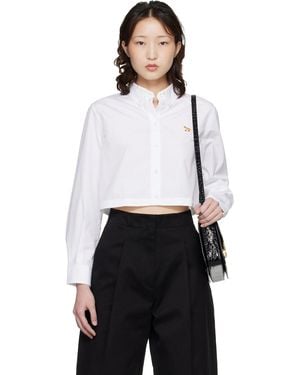 Maison Kitsuné Baby Fox Cropped Shirt - White