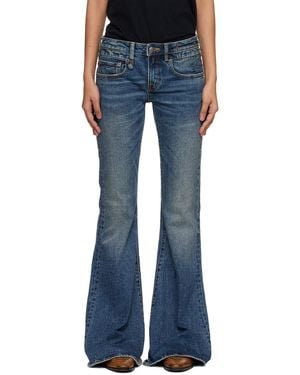R13 Overflow Boy Flare Stretch Jeans - Blue