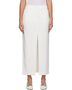 REMAIN Birger Christensen White Slit Maxi Skirt